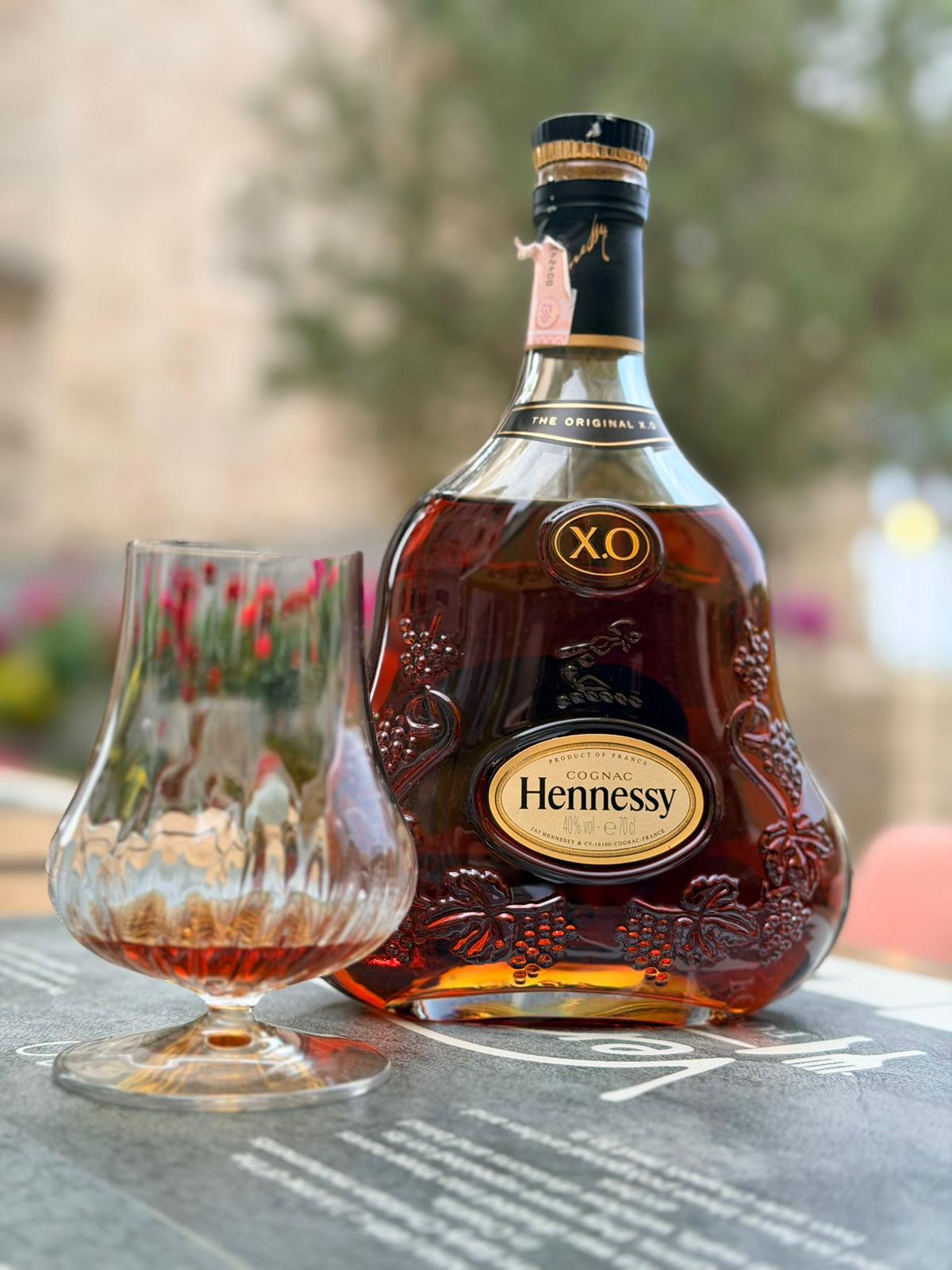 Hennessy XO cognac served on the terrace
